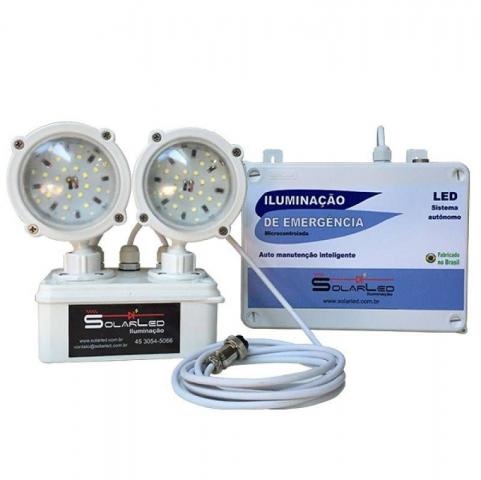 Luminária de Emergência SolarLED SLL13 IP66 - 2500 lúmens - Ambientes Externos e Maresias